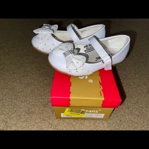 Rhinestone white dress shoes 7 month